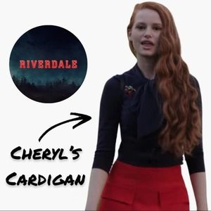 Tie Neck Button Up Cardigan ASO Cheryl - Riverdale